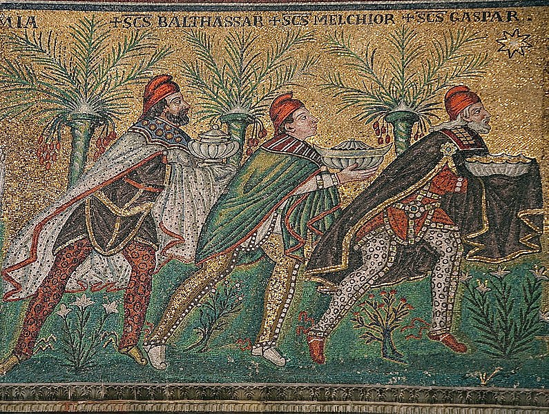 3 Wise Men, Byzantine Mosaic, Basilica of Sant'Apollinare, Ravenna, Italy